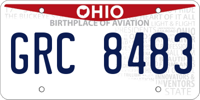 OH license plate GRC8483