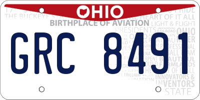 OH license plate GRC8491