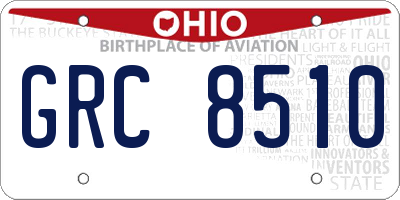 OH license plate GRC8510