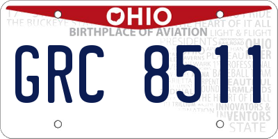 OH license plate GRC8511