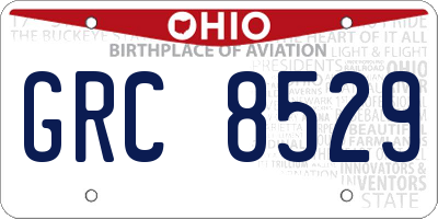 OH license plate GRC8529