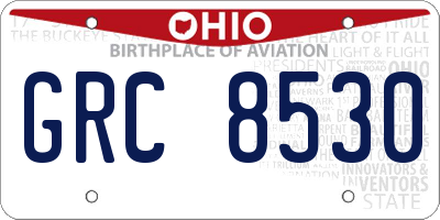 OH license plate GRC8530