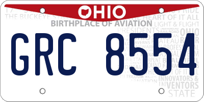 OH license plate GRC8554