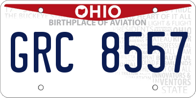 OH license plate GRC8557