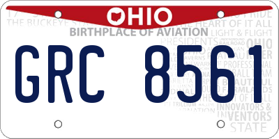 OH license plate GRC8561