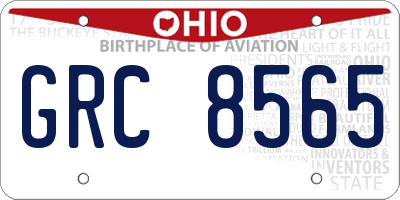 OH license plate GRC8565