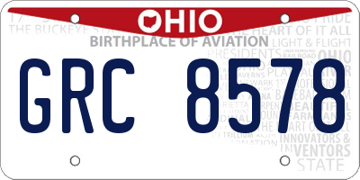 OH license plate GRC8578