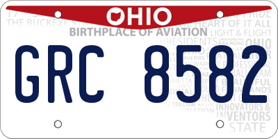 OH license plate GRC8582