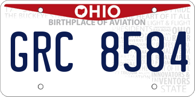 OH license plate GRC8584