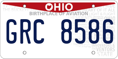 OH license plate GRC8586