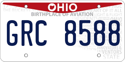 OH license plate GRC8588