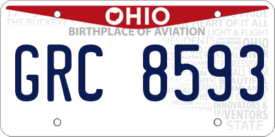 OH license plate GRC8593