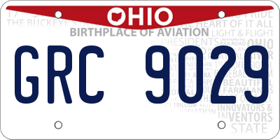 OH license plate GRC9029