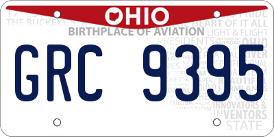 OH license plate GRC9395