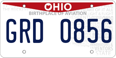 OH license plate GRD0856