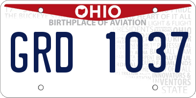 OH license plate GRD1037