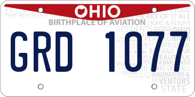 OH license plate GRD1077