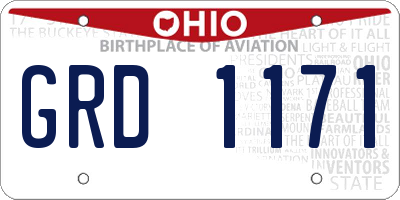 OH license plate GRD1171