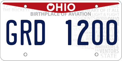 OH license plate GRD1200