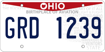 OH license plate GRD1239