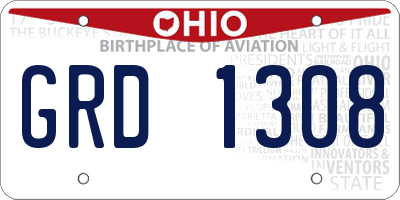 OH license plate GRD1308