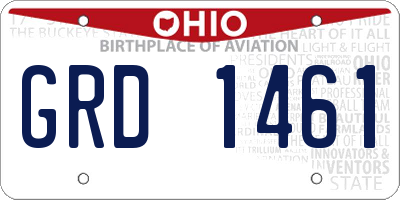 OH license plate GRD1461