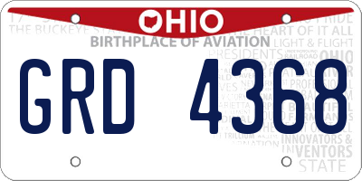 OH license plate GRD4368