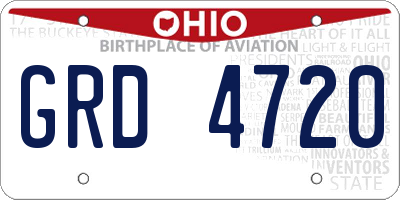 OH license plate GRD4720