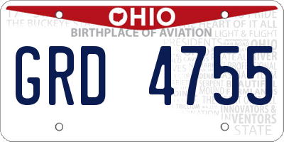 OH license plate GRD4755