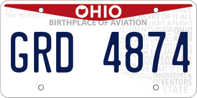 OH license plate GRD4874