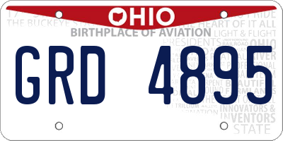 OH license plate GRD4895