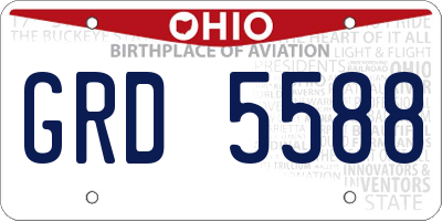 OH license plate GRD5588