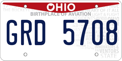 OH license plate GRD5708