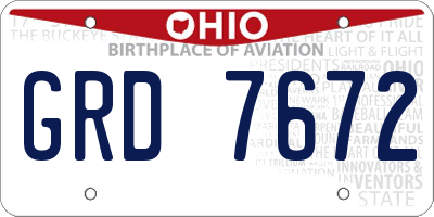 OH license plate GRD7672