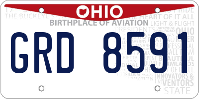 OH license plate GRD8591