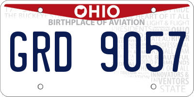 OH license plate GRD9057