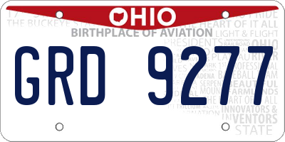 OH license plate GRD9277