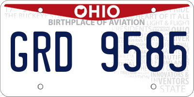 OH license plate GRD9585