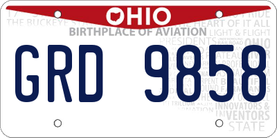 OH license plate GRD9858