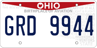 OH license plate GRD9944