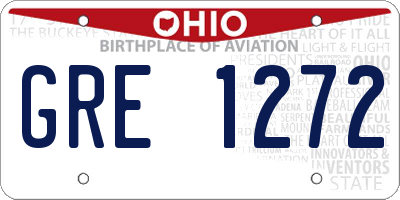 OH license plate GRE1272