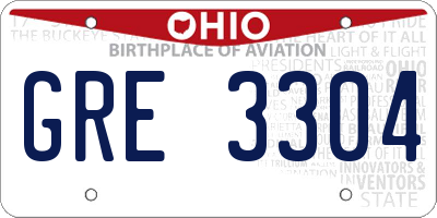 OH license plate GRE3304