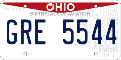 OH license plate GRE5544