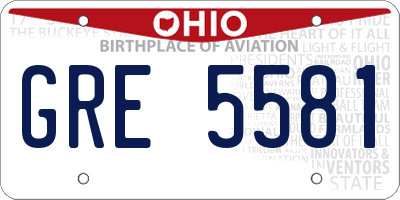 OH license plate GRE5581