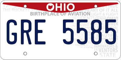 OH license plate GRE5585