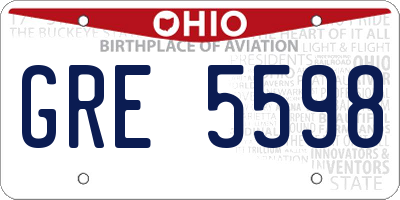 OH license plate GRE5598