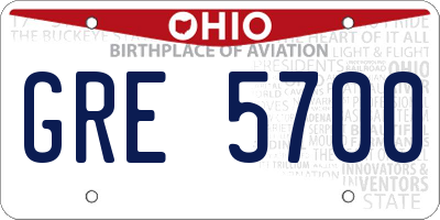 OH license plate GRE5700