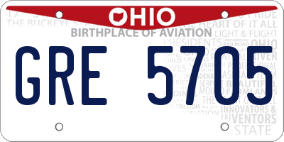 OH license plate GRE5705