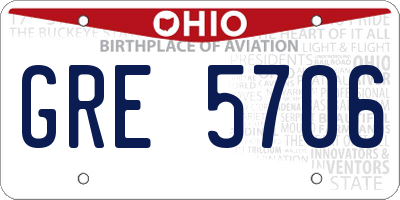 OH license plate GRE5706