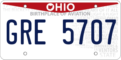 OH license plate GRE5707